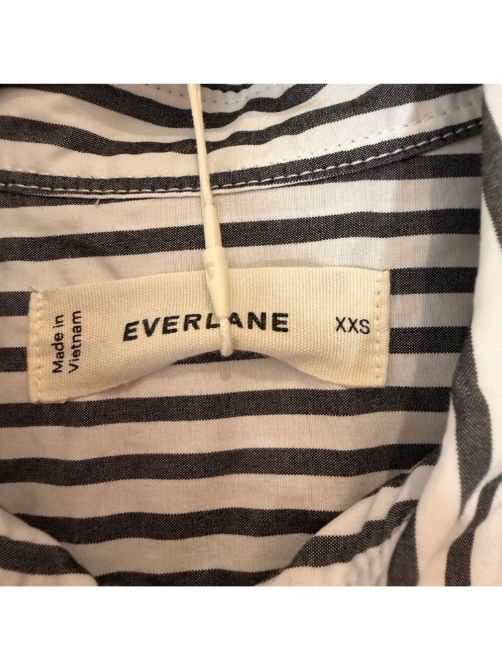 Everlane The Supima Cotton Boyfriend Shirt Women's Size XXS White & Black NWT! - Picture 3 of 6